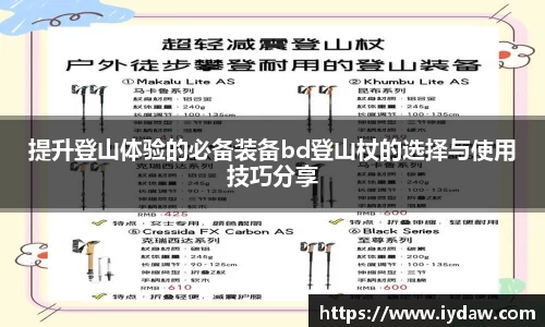 提升登山体验的必备装备bd登山杖的选择与使用技巧分享
